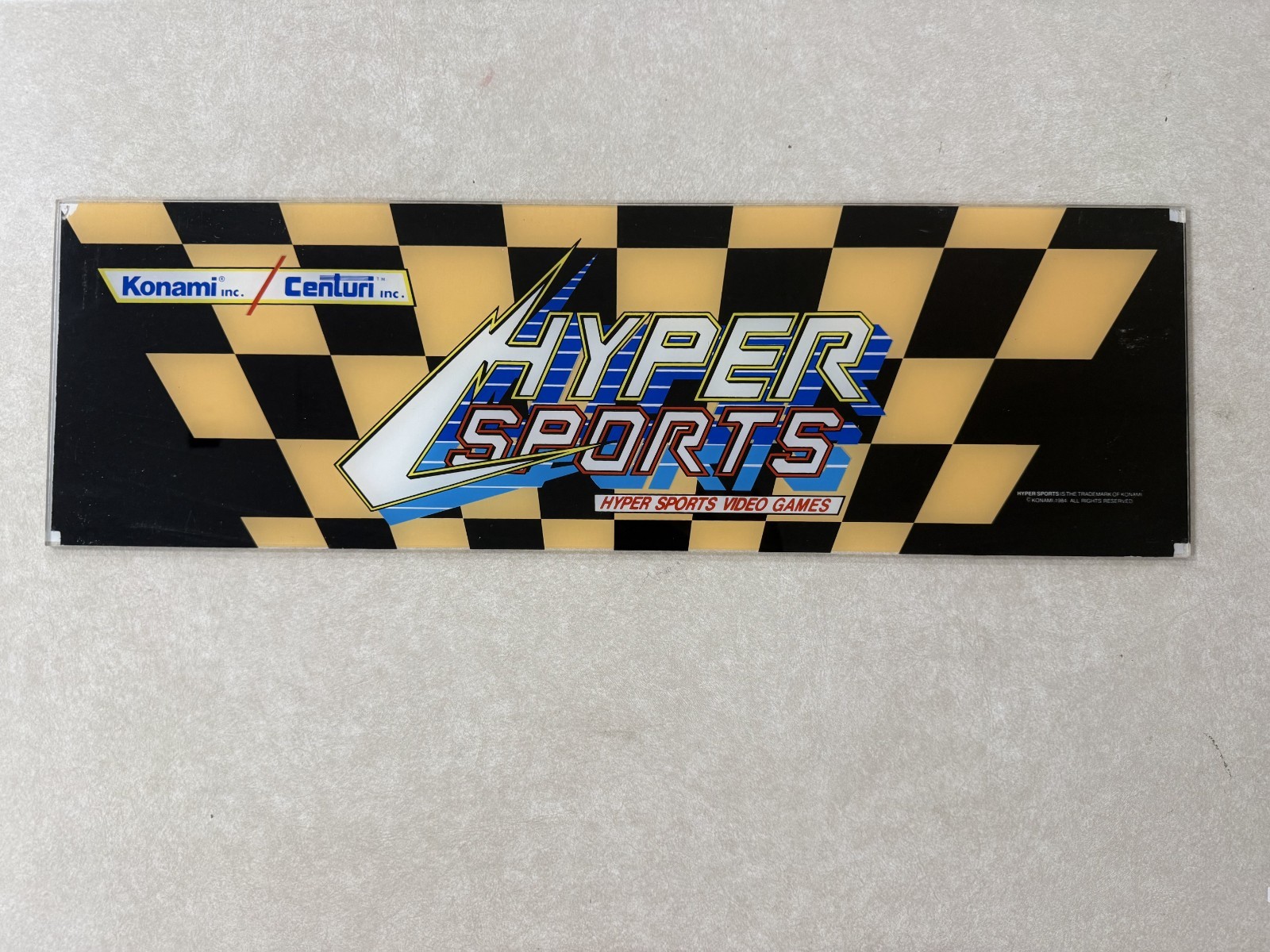 Hyper Sports Konami Arcade Marquee. Original not a Reproduction