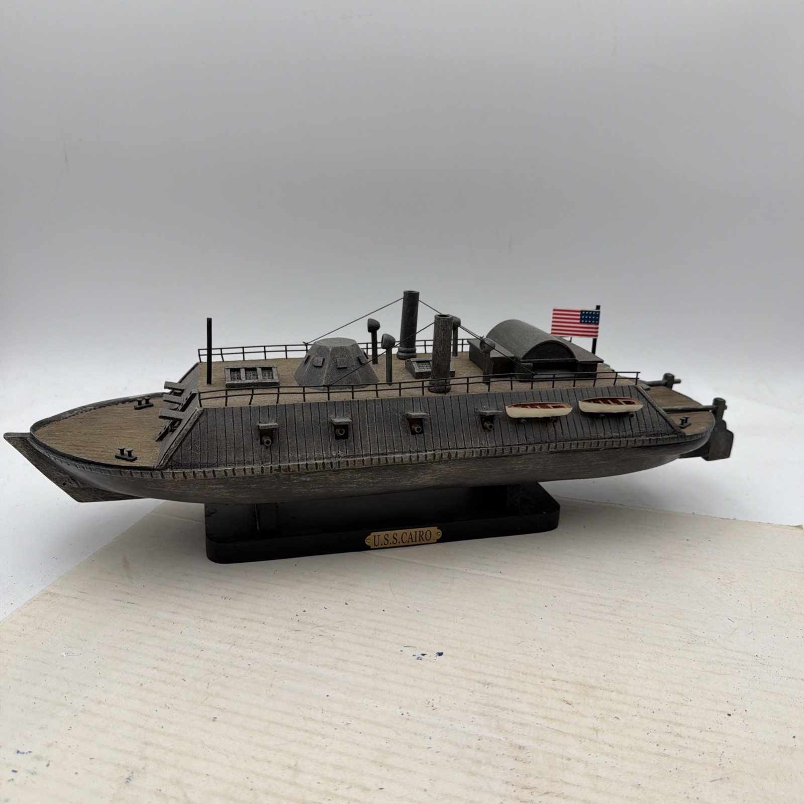 Rare 20” USS Cairo 1862 Resin Replica Civil War Model Ship A2