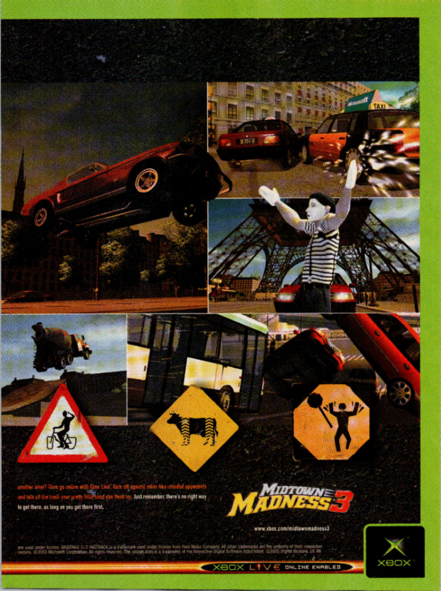 Xbox Midtown Madness 3 2003 Vintage Magazine Print Ad Racing Game