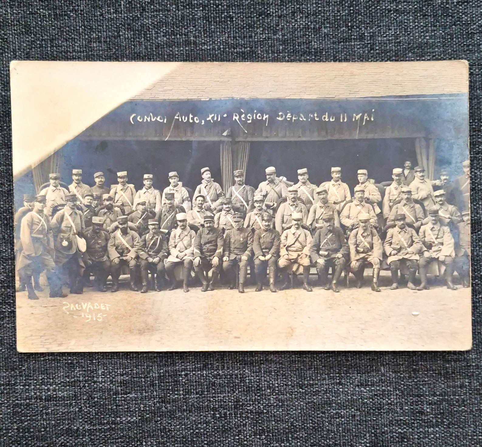 1915 French Military transport unit, Real Photo Postcard Unposted WWI