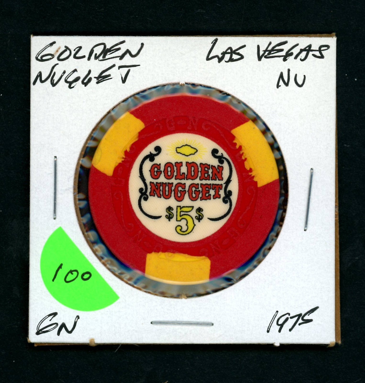 Early $5 Golden Nugget Las Vegas, Nevada Casino Chip