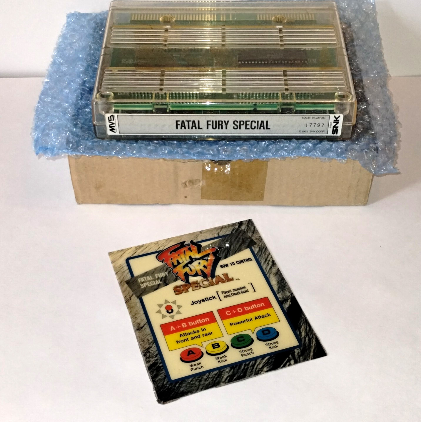 SNK Fatal Fury Special (1993) MVS Arcade Game Cartridge w/ Instructions