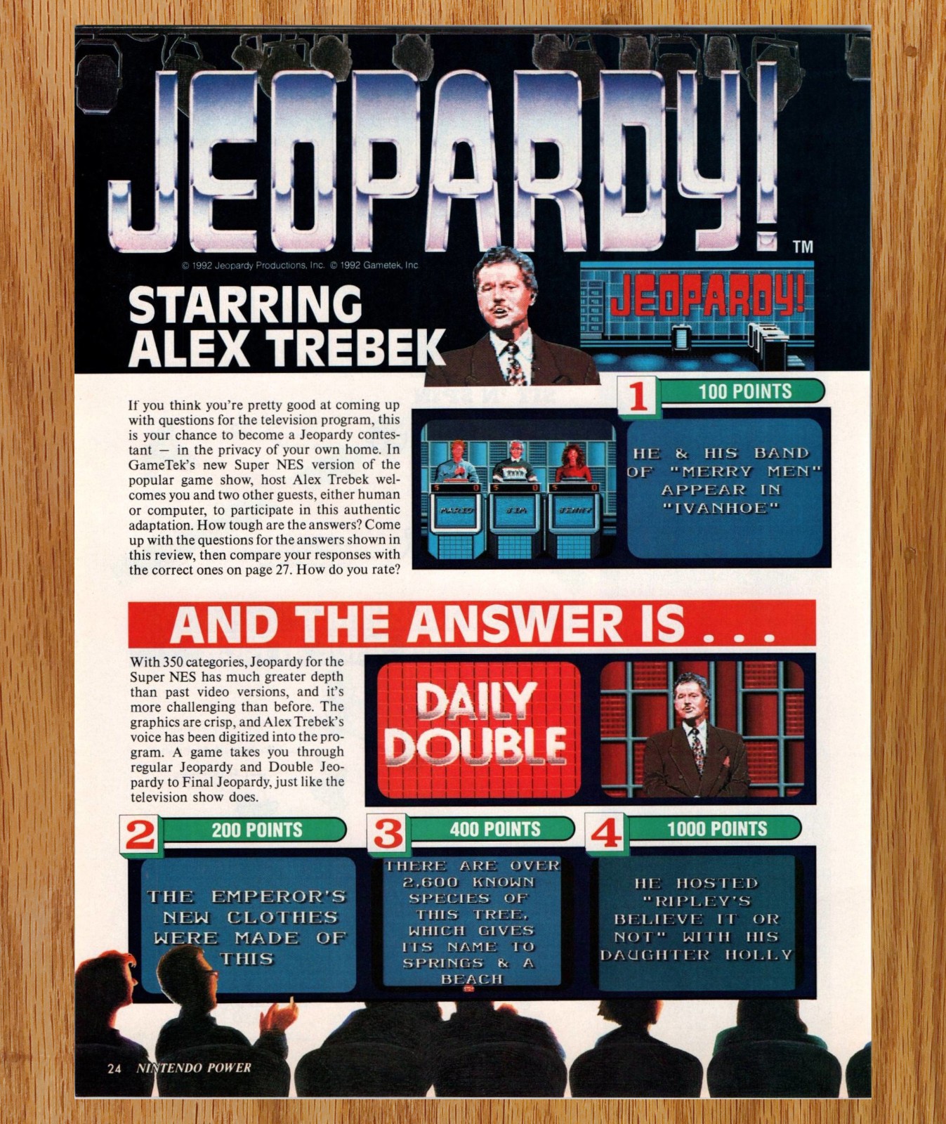 Jeopardy Alex Trebek Game Show NES - Video Game Print Ads Poster Art 1993