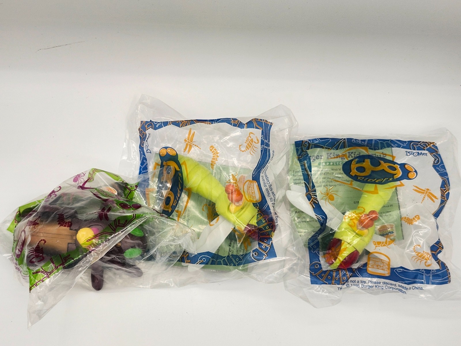 Vintage 1998 Burger King Bug Riders Toy Lot of 3