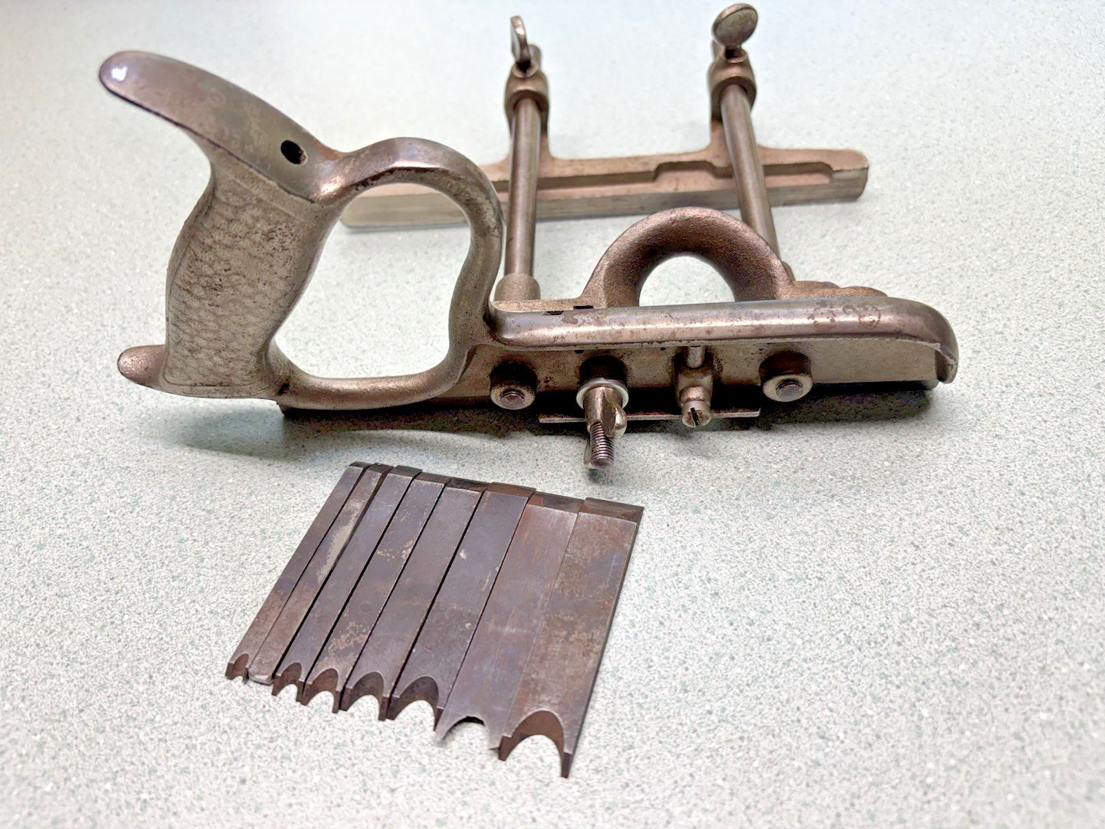 Vintage Stanley No.50 Light Combination Plane 8 cutters stop nickers GREAT USER