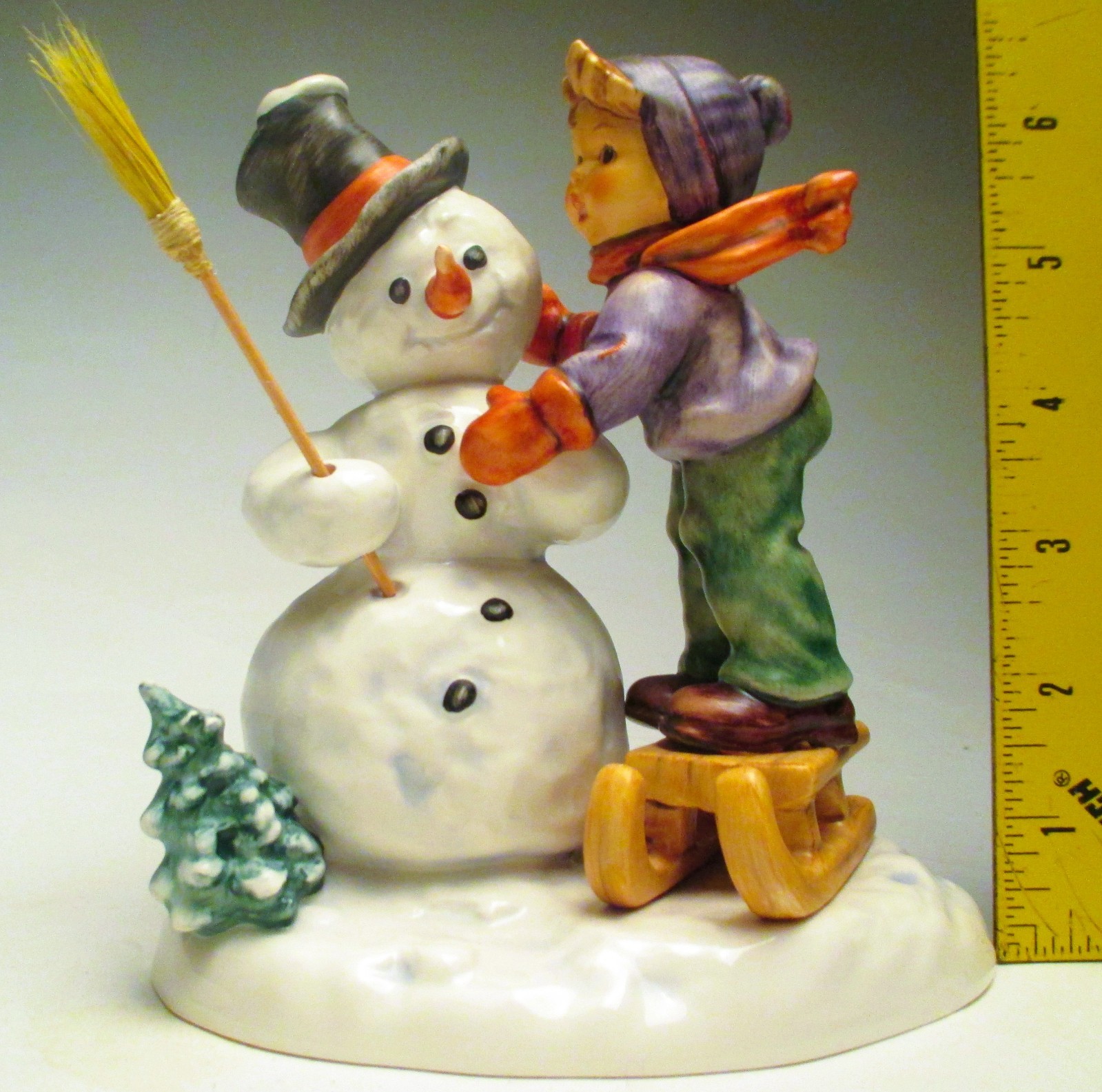 Hummel Figurine #1073 - Making New Friends - Issue - 2002 - Boy & Snowman