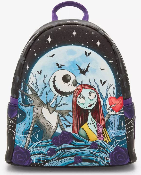 Loungefly Mini Backpack: Disney The Nightmare Before Christmas Jack & Sally Moon