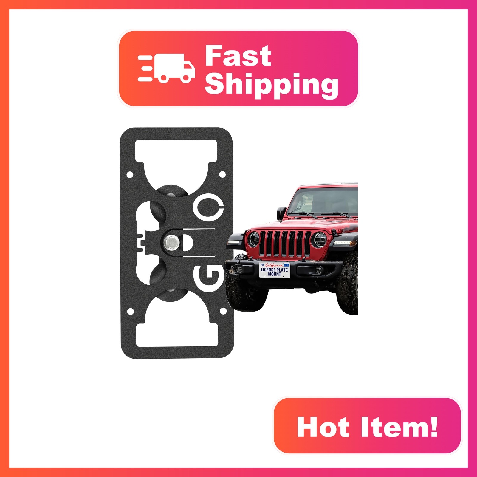 Bovieopt No Drill License Plate Mount Jeep