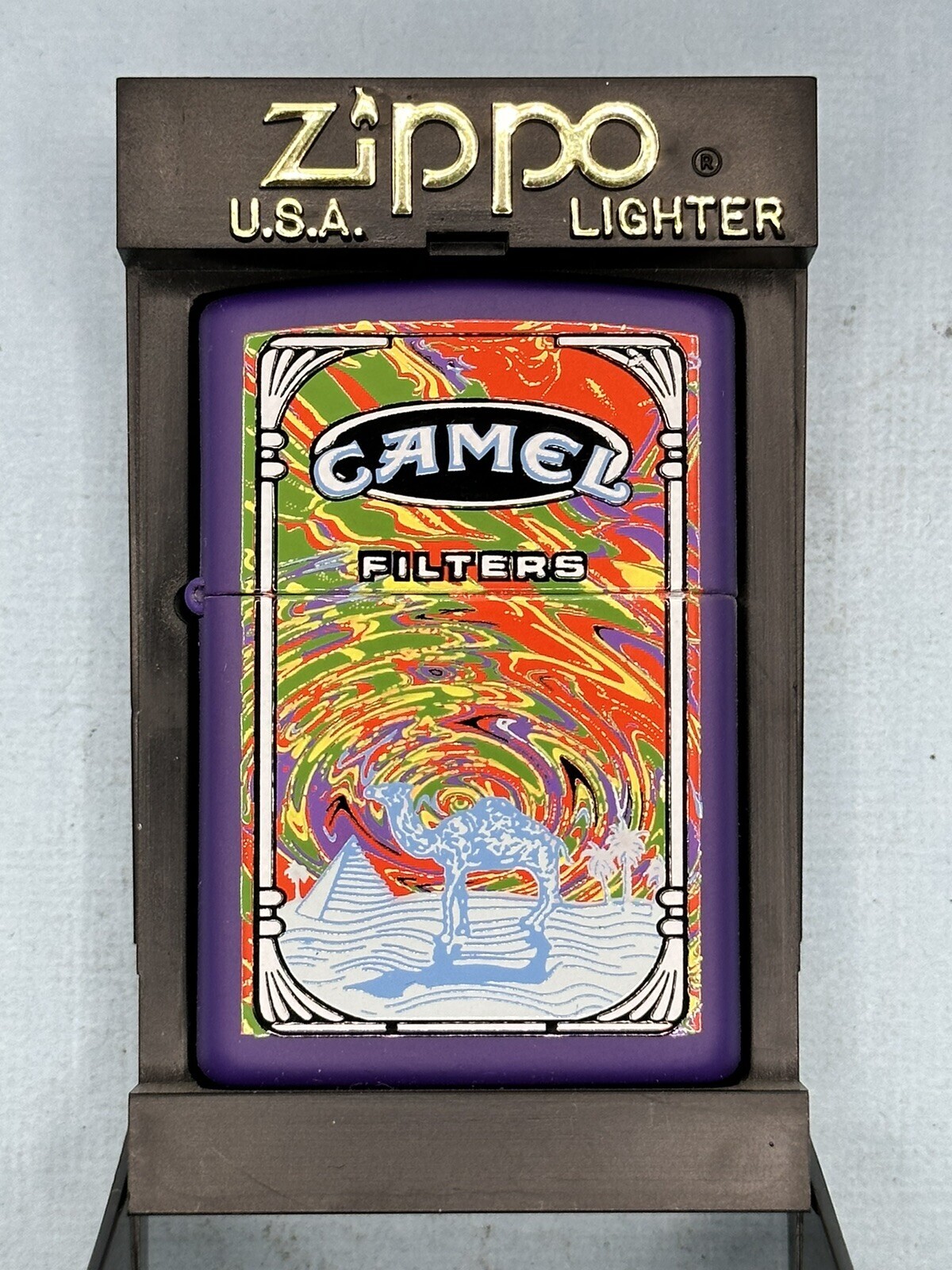 1999 Camel Psychedelic Dust Storm Purple Matte Zippo Lighter NEW Exclusive