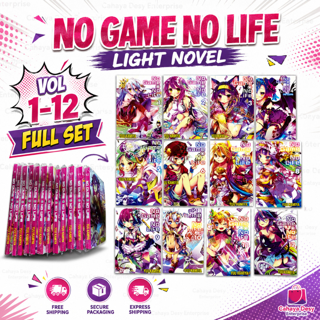 No Game No Life Light Novel Full Set Vol 1-12 by Yuu Kamiya English Version -DHL