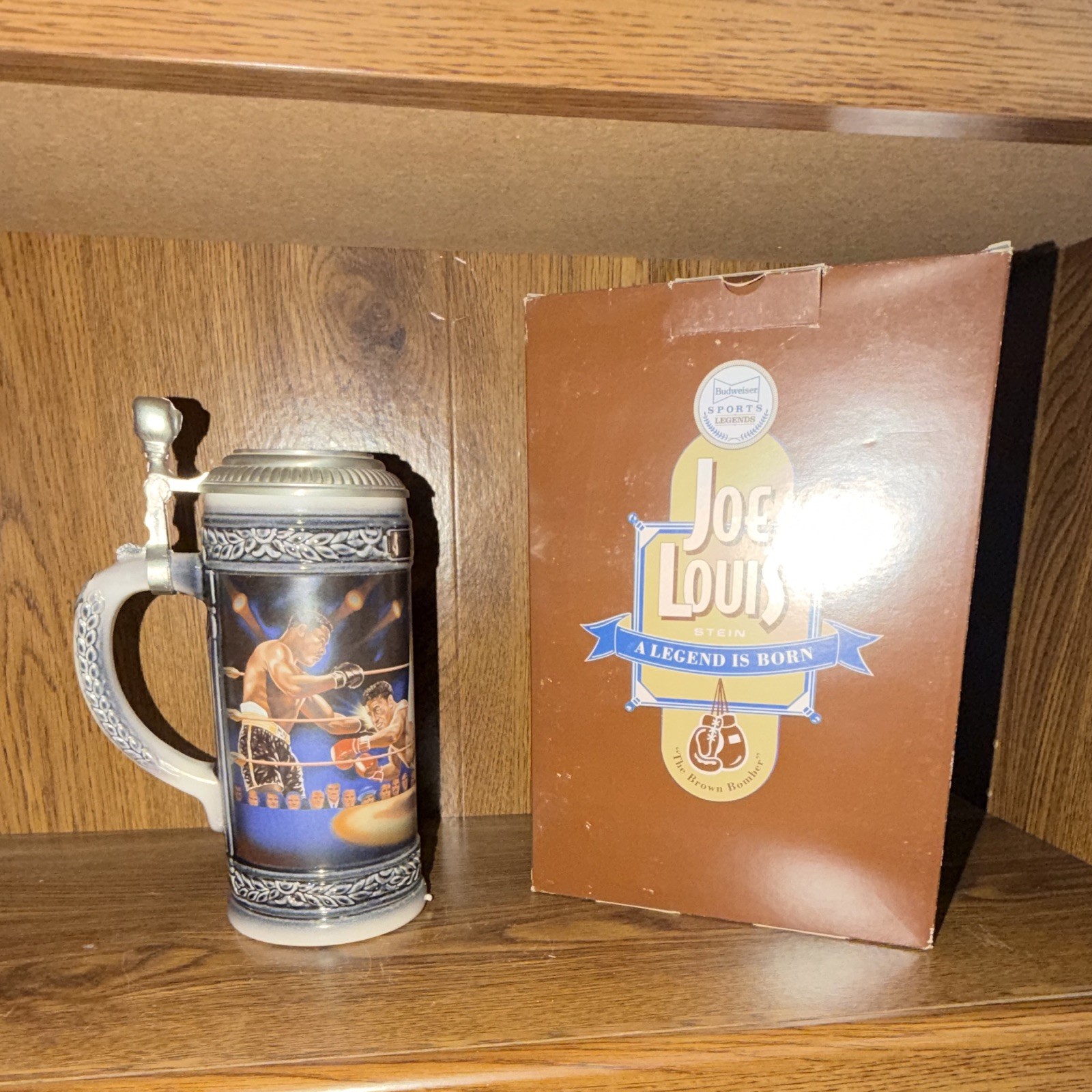 Anheuser-Busch Sports Legends Joe Louis Lidded Beer Stein Germany