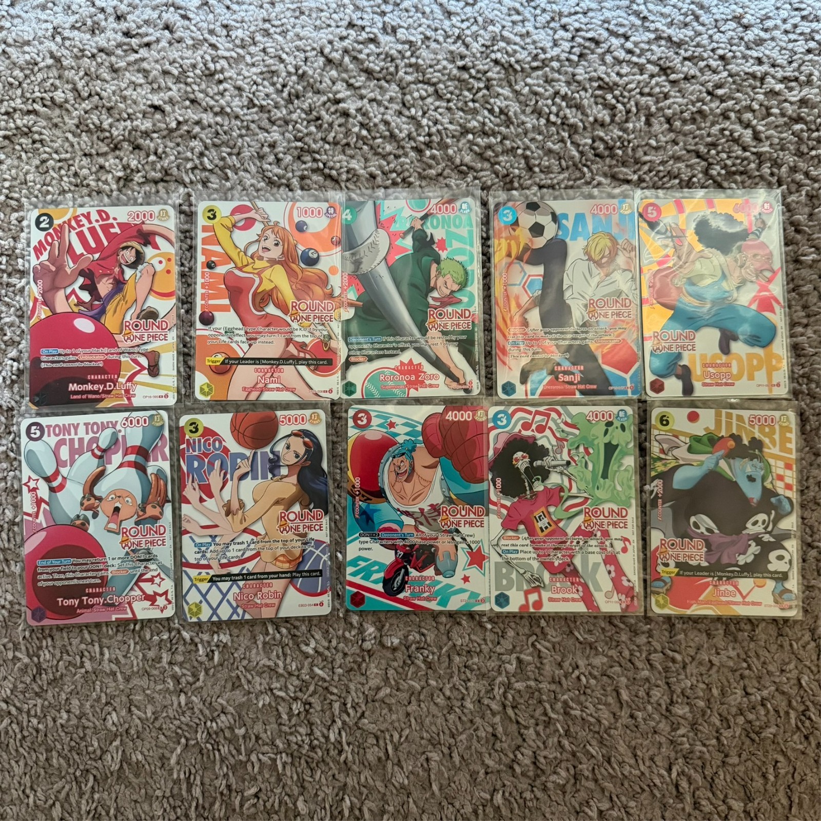 Round1 × One Piece Promo Card FULL SET of 10 Cards - English - Complete Set NM