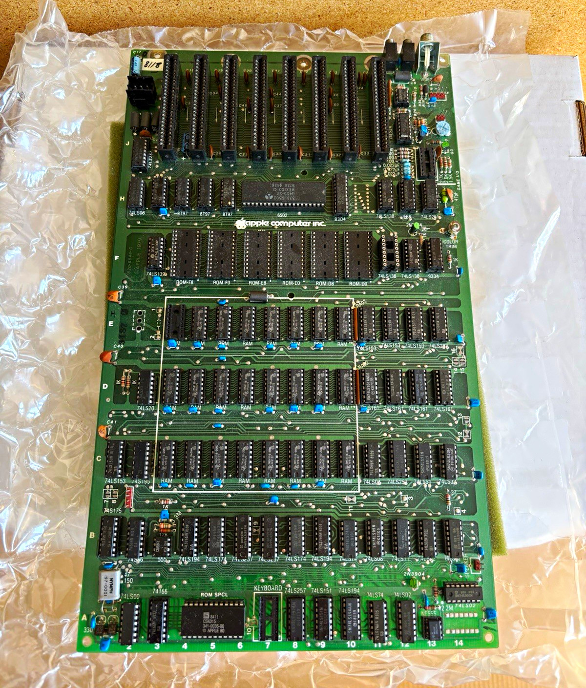 Apple Computer Inc Apple II Arcade PCB Circuit Board 820-0044-C 1979