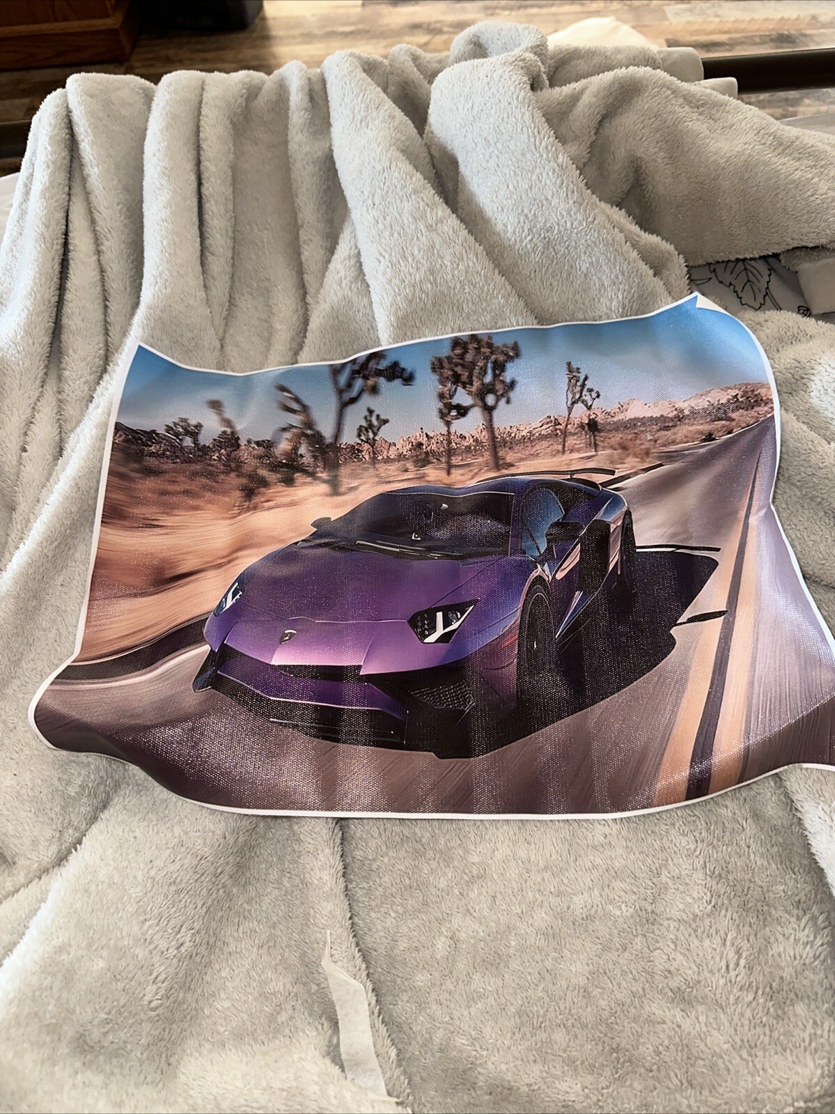 Purple Lamborghini canvas poster