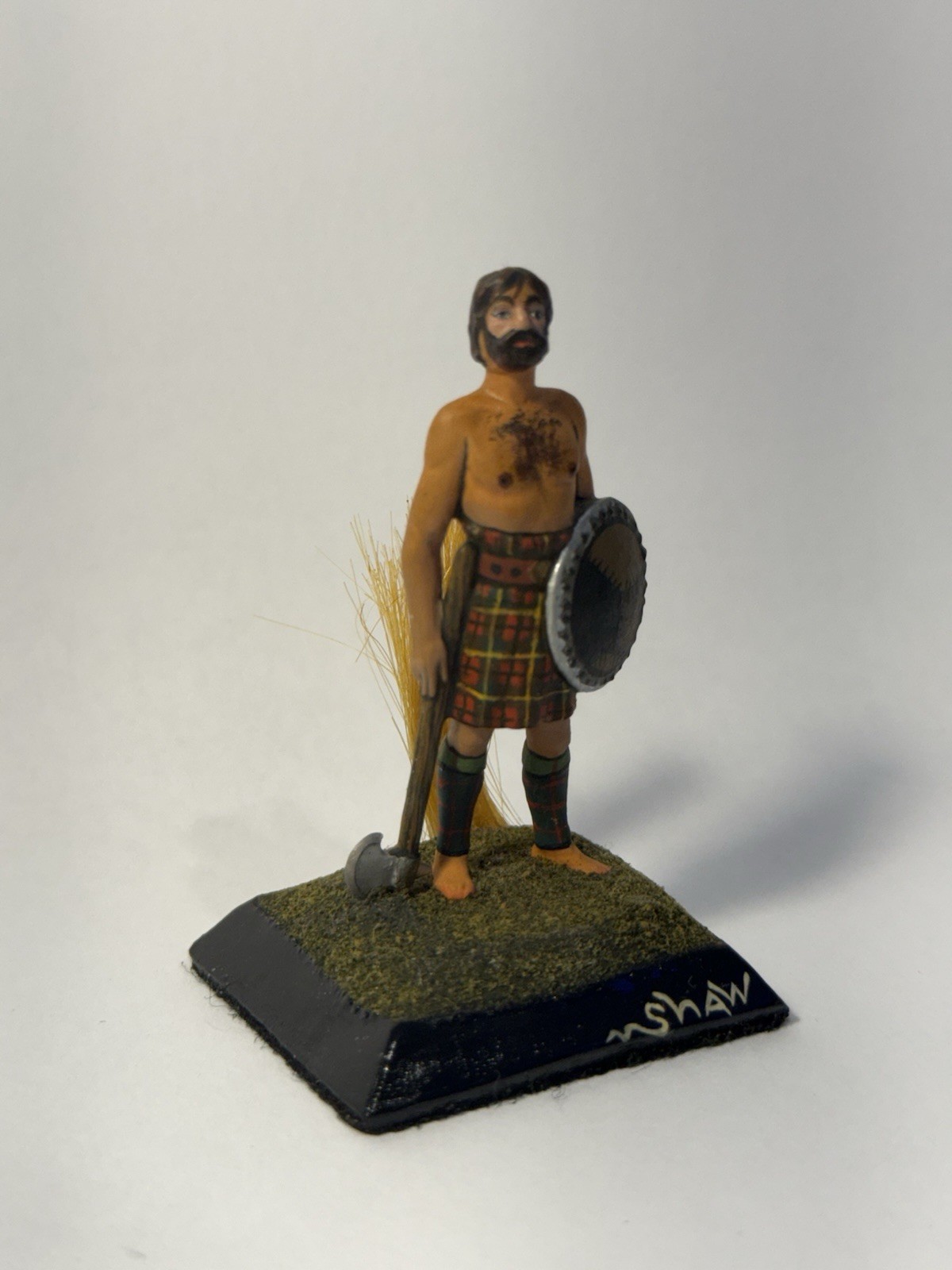 Hand-Painted Scottish Highland Warrior Figurine – Unique Artisan SHAW Work