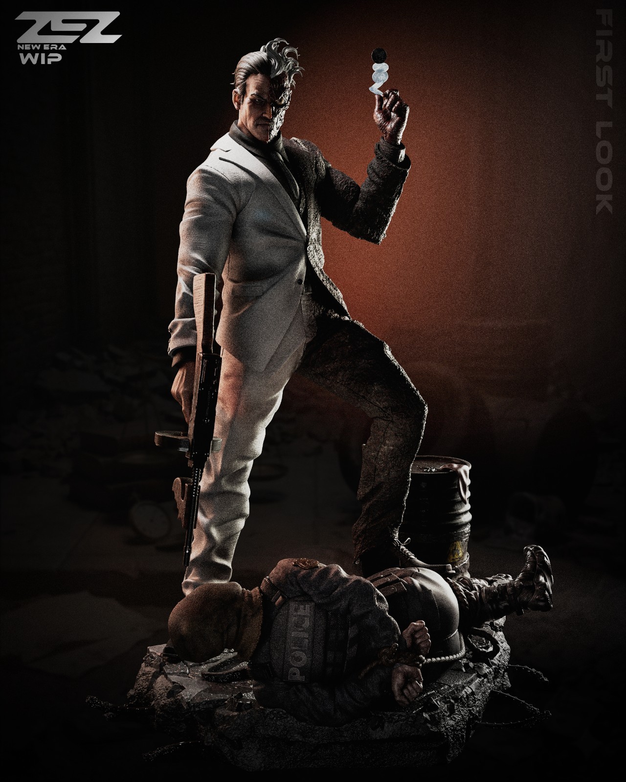 1:6 Two-Face DC Comics UNPAINTED High Quality Garage Kit