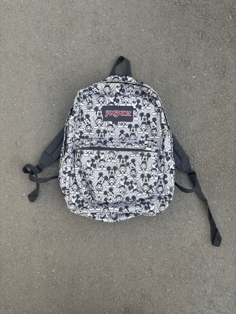 JANSPORT Disney Collaboration Black White Backpack Limited Edition Rare