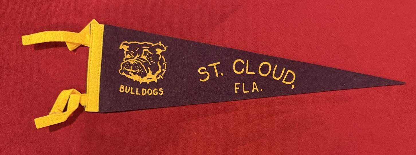 Vintage St Cloud Hight School Florida Bulldogs 11.5 Inch Pennant Osceola County