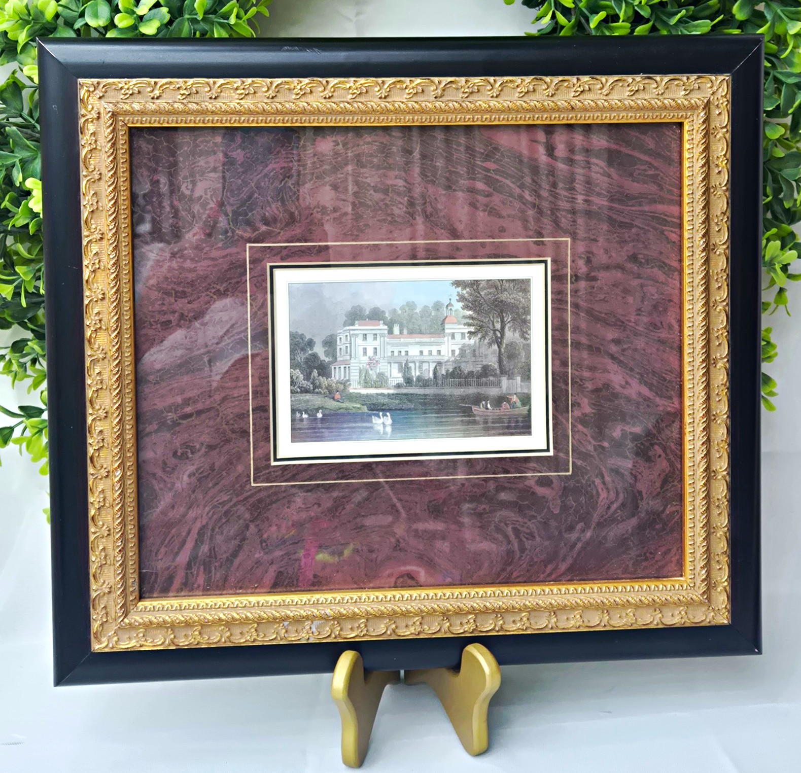 William Tombleson Antique Engraving Print Custom Framed Marquis of Ailsa Thames