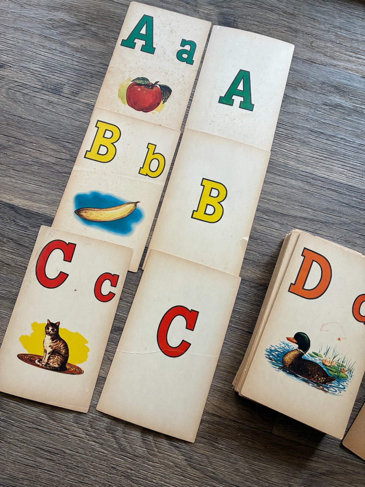Vintage 1958 Milton Bradley Alphabet Flash Cards
