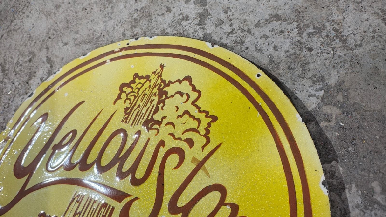 Porcelain Yellowstone Enamel Sign Size 29