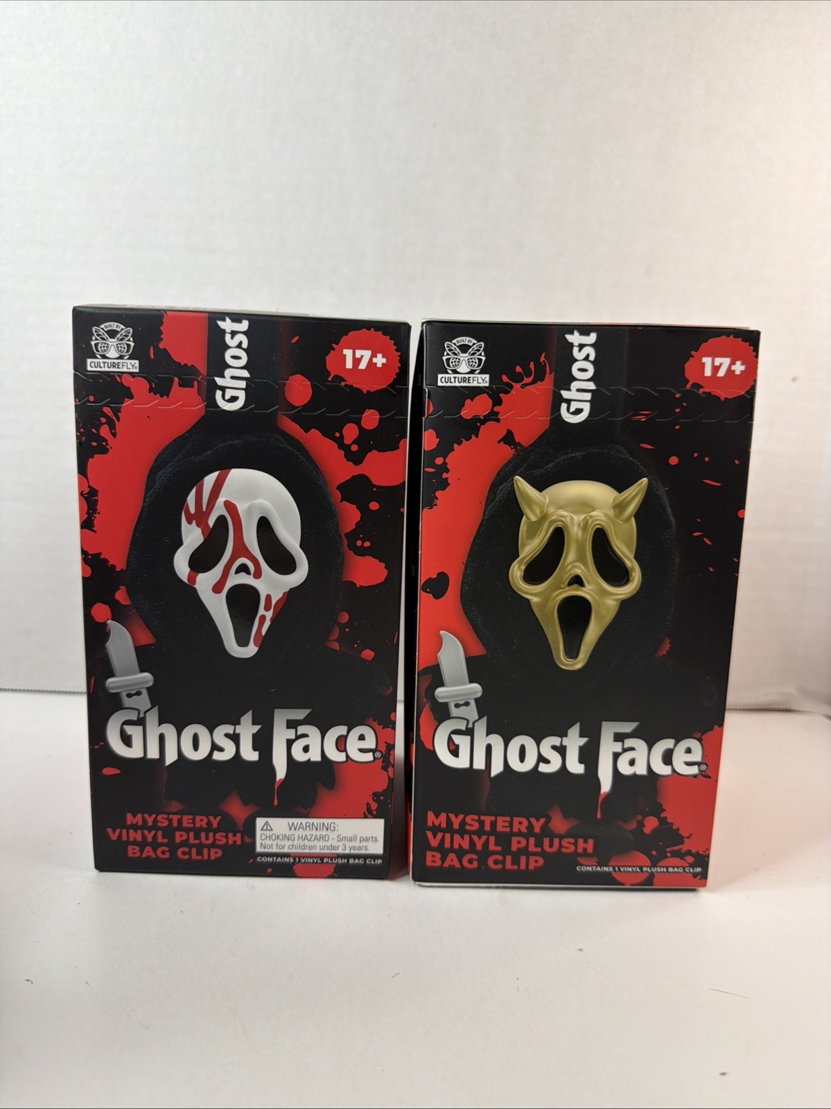 NEW CultureFly Ghost Face Mystery Vinyl Plush Bag Clip Blind Box LOT OF 2