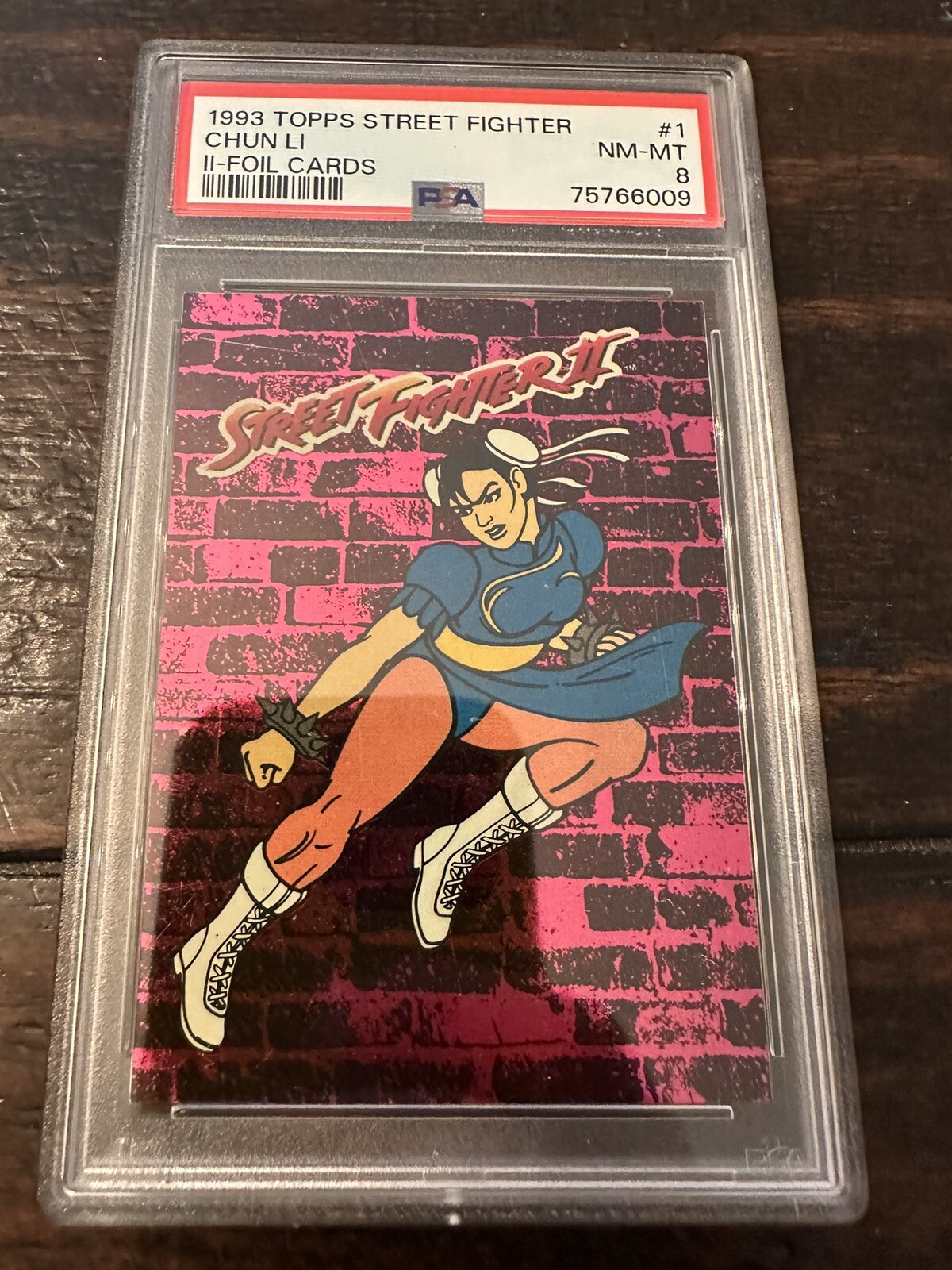 1993 Topps Street Fighter 2 II Chun Li #1 Foil Insert Card PSA 8