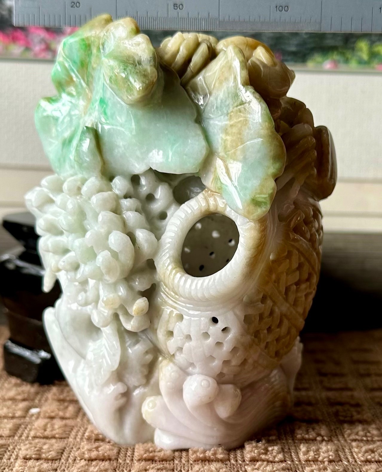 INCREDIBLE  LARGE JADEITE JADE CARVING UNTREATED Check Out My Other Listings TOO