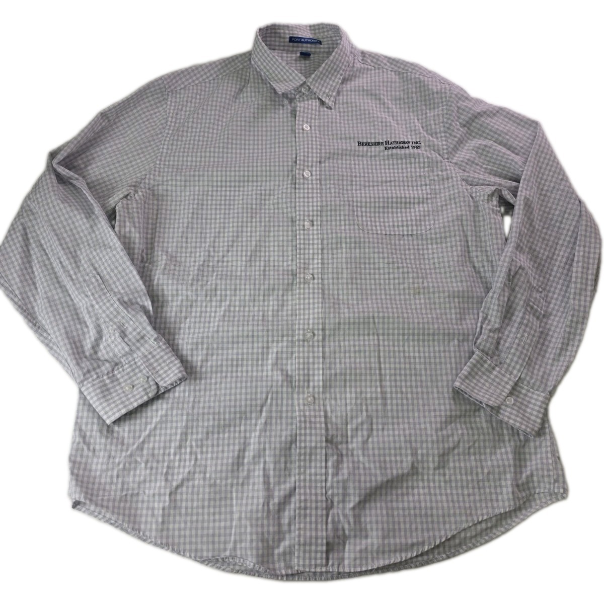 Rare Vtg Berkshire Hathaway Shareholders 1965 Logo Button Up Shirt 2XL Buffett 