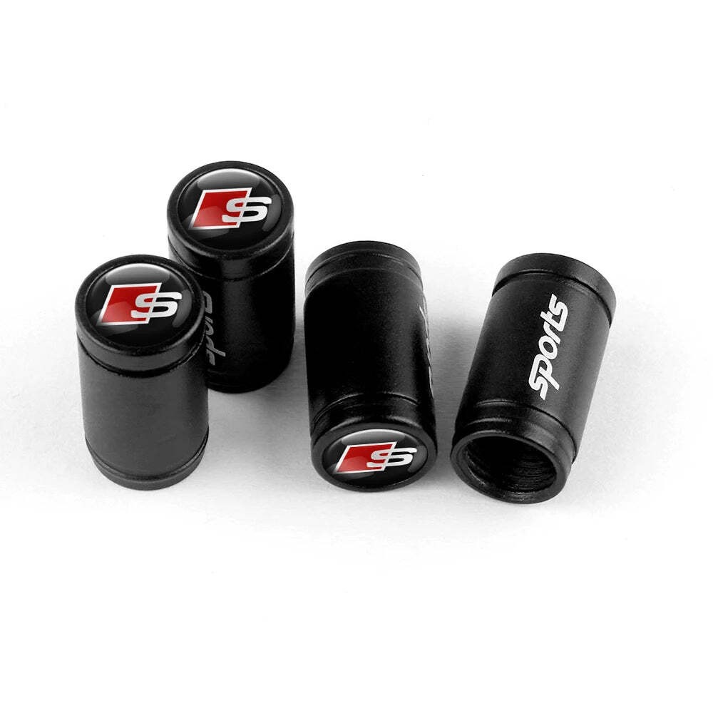 4pcs Car Wheel Tire Valve Caps Tyre Rim Stem Covers Airdust For Audi 8P B9 8V A5