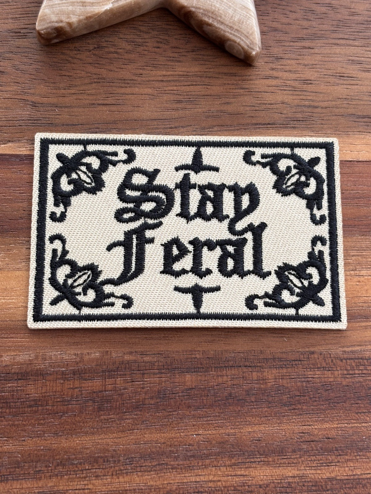 Stay Feral Embroidered Punk Goth Patch Crust Punk Battle Jacket Patch
