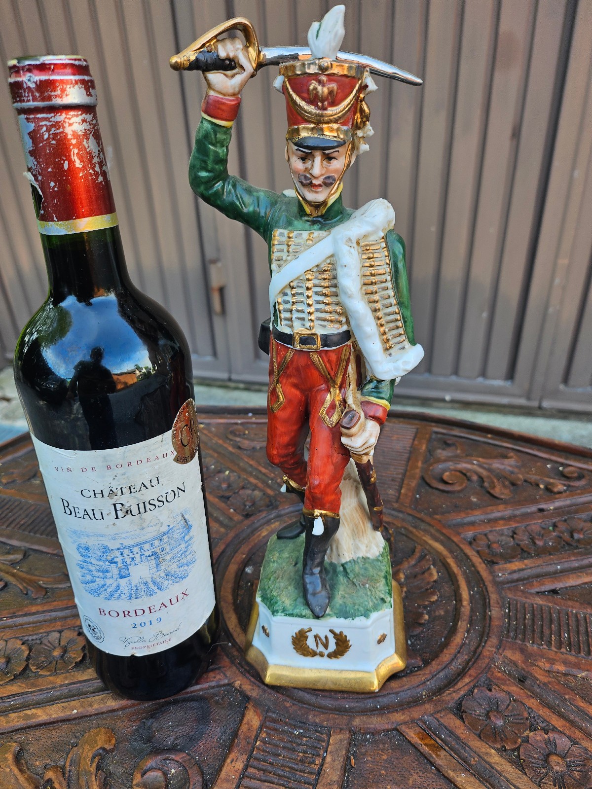 Vintage Large napoleon soldier army porcelain statue figurine