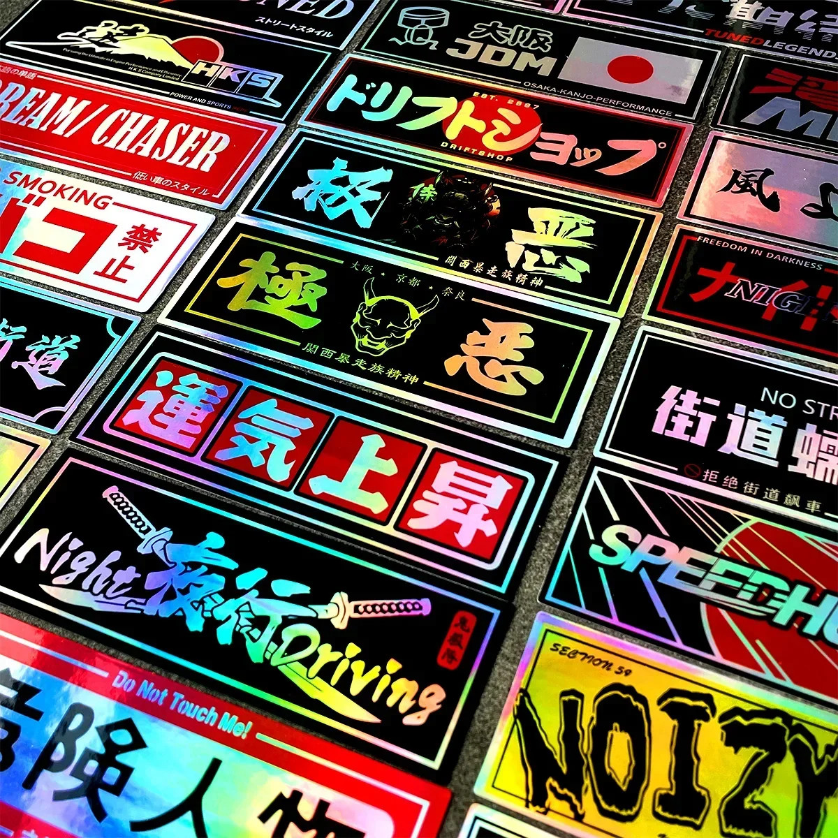 20 Pack Random Mix Holographic Laser Samurai Decal Stickers JDM Racing Bike Car