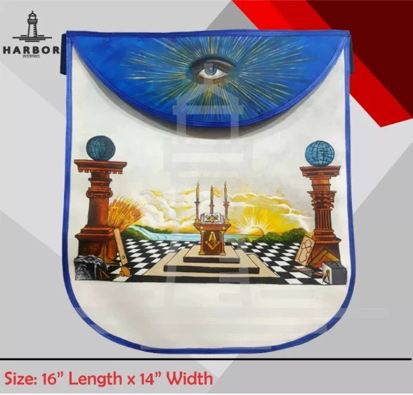 Hand Painted Scottish Rite Masonic Apron Custom Freemason Regalia