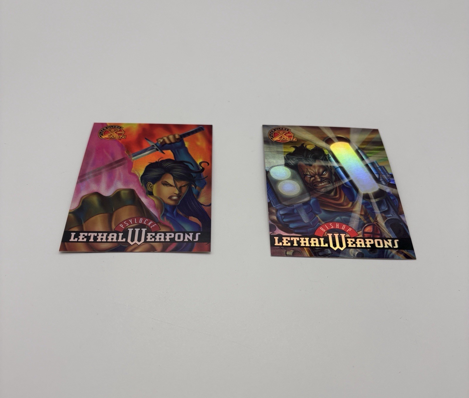 X-Men Fleer Ultra 1995 Lethal Weapons Inserts - 2-Card Lot Bishop & Psylocke