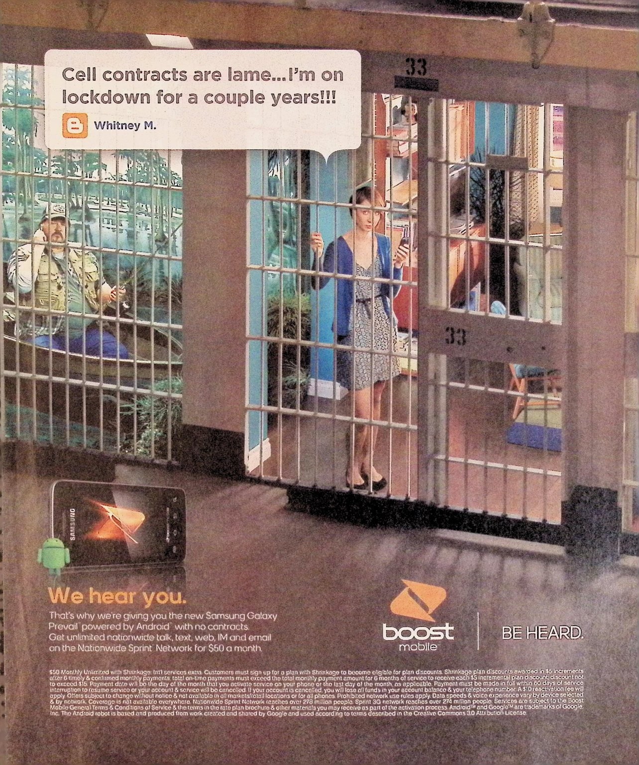 Boost Mobile Samsung Galaxy Prevail Print Ad 2011 Cell Phone