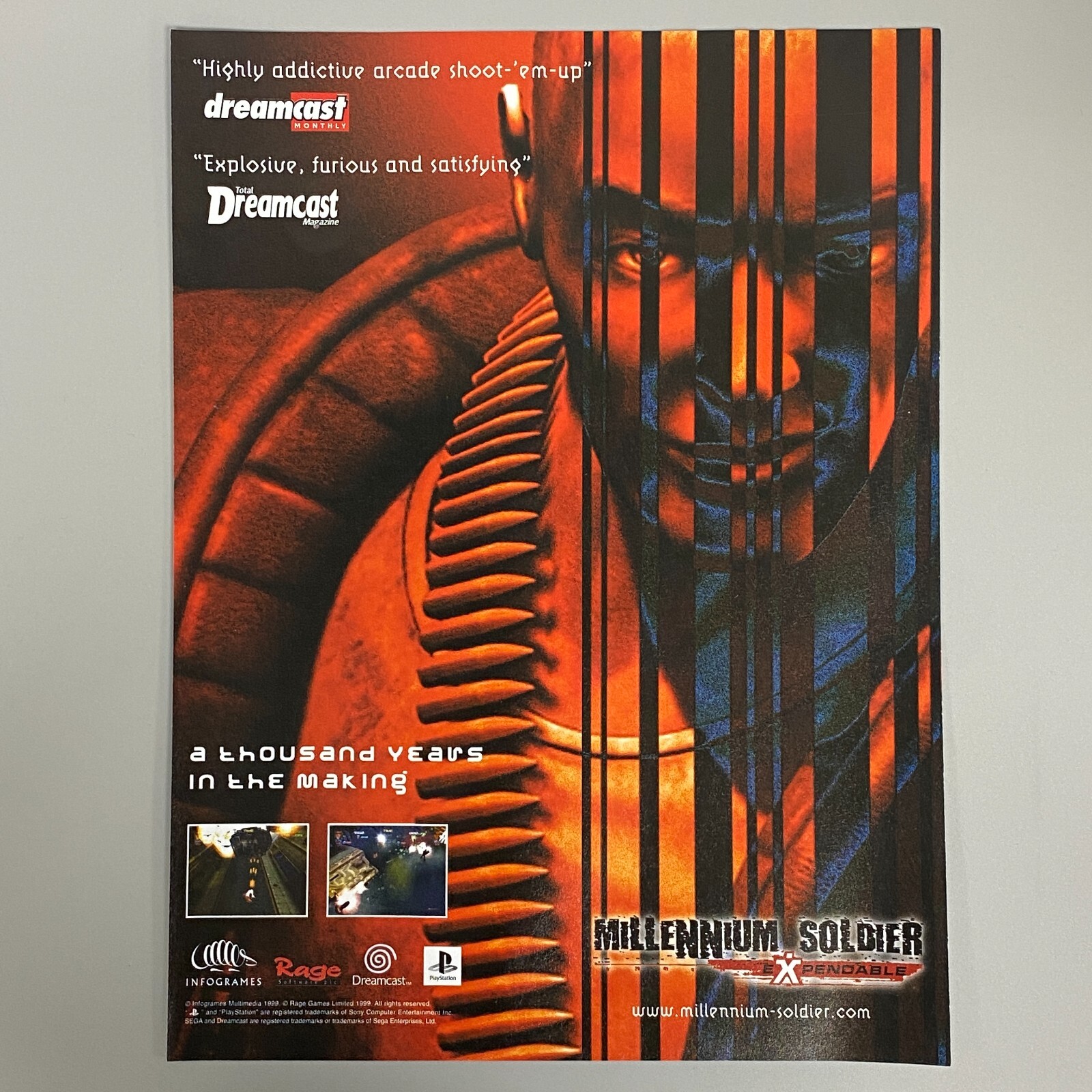 MILLENNIUM SOLDIER EXPENDABLE PLAYSTATION VIDEO GAME 1999 VINTAGE RETRO ADVERT