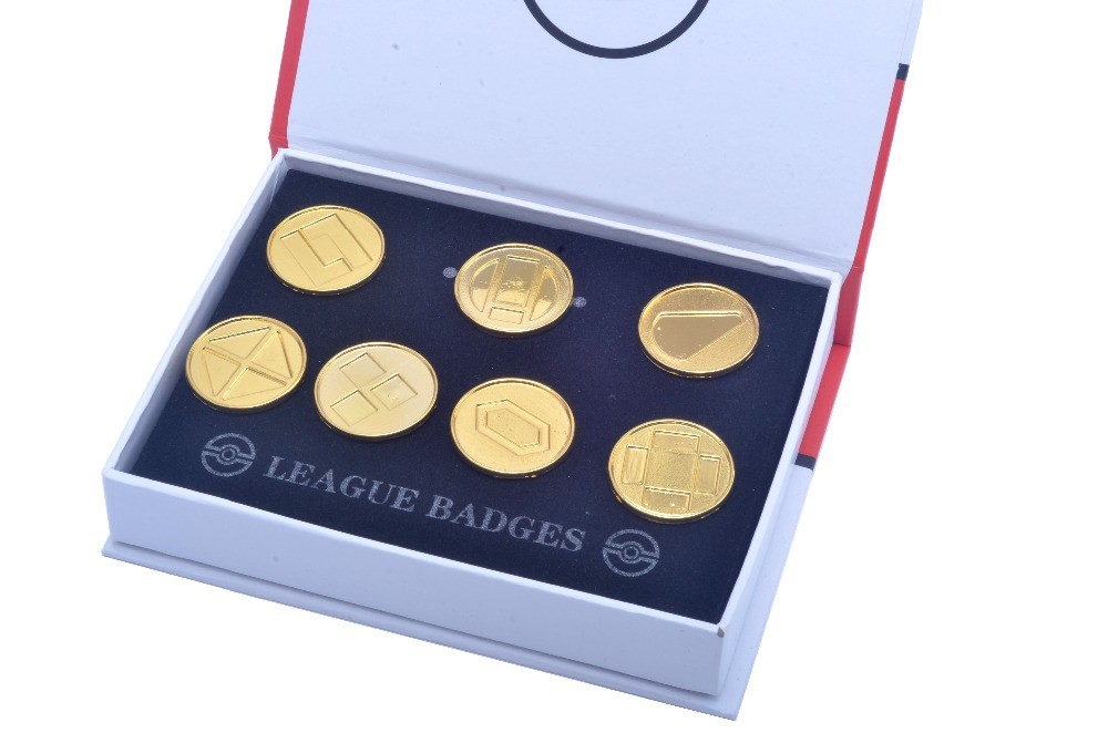 7pcs Poke GO Battle Frontier Symbol Badge Pin Brooches in Gift Box Collection