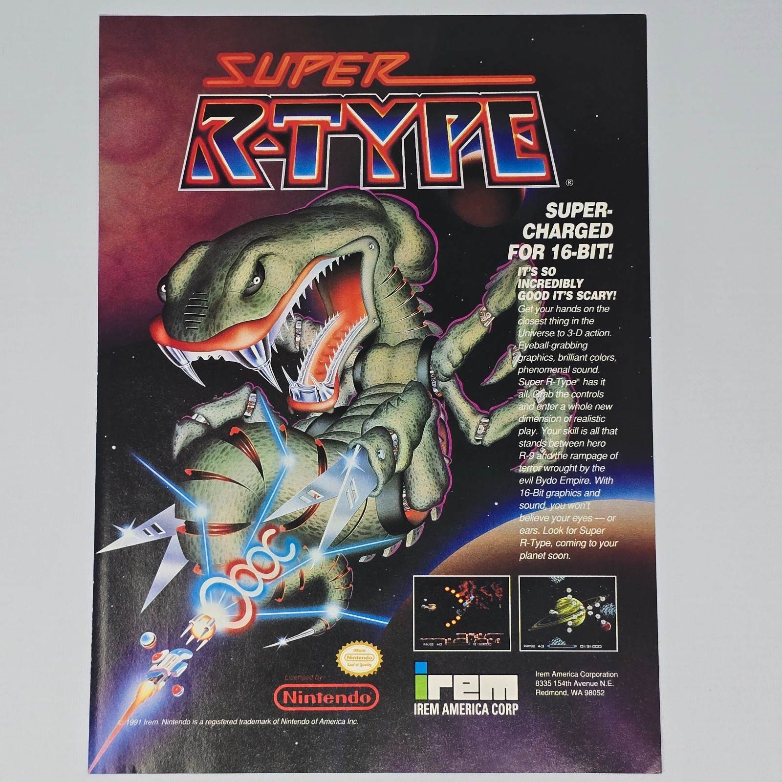 Super R-Type Super Nintendo SNES Super-Charged Print Ad/Poster Promo Art