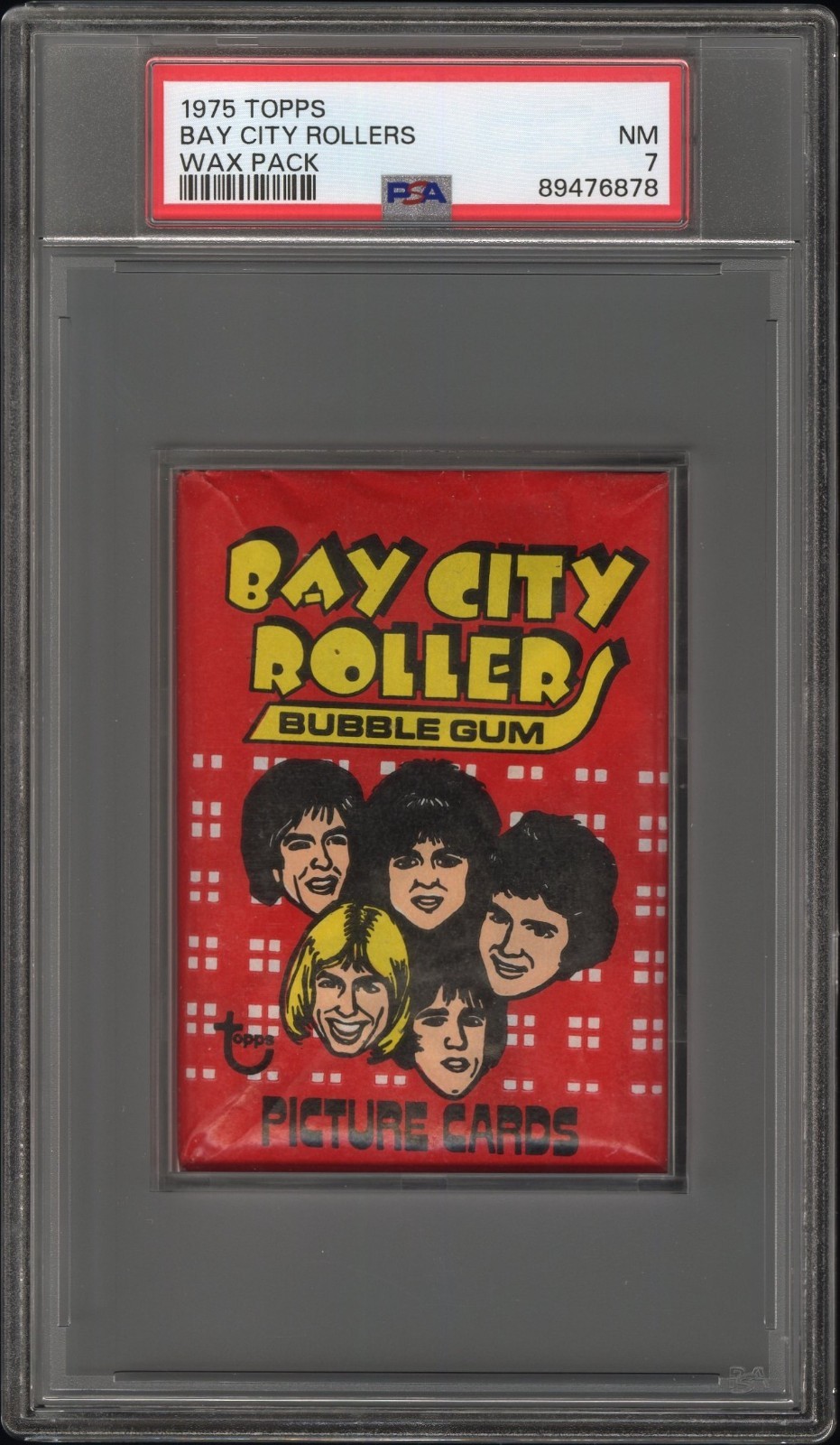 1975 Topps Bay City Rollers Wax Pack PSA 7 NM