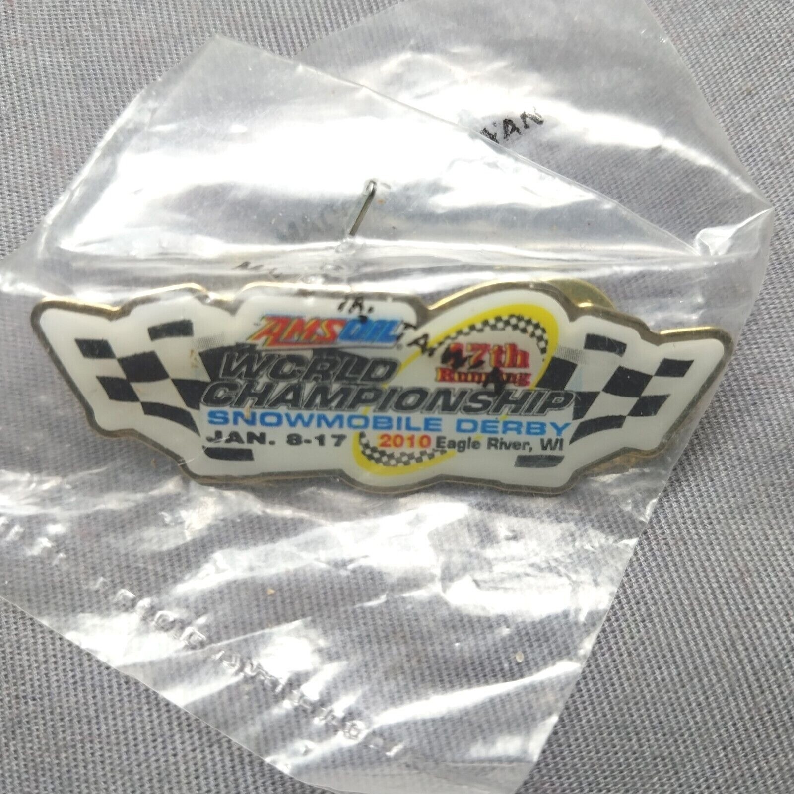 Snowmobile Derby World Championship Eagle River Wisconsin Metal Hat Jacket Pin