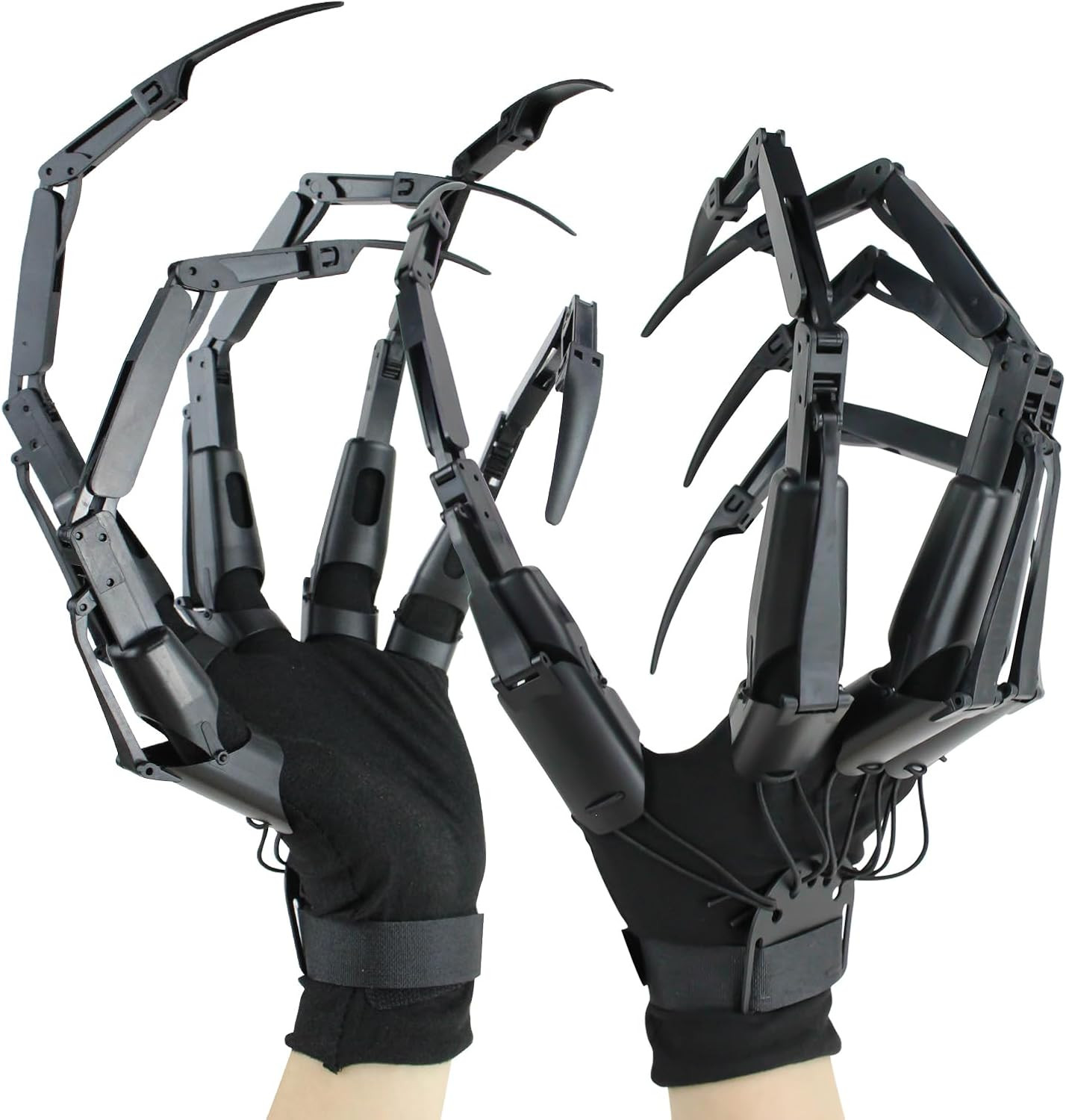 Articulated Finger Extensions with Gloves Halloween and Cosplay Costume Addition
