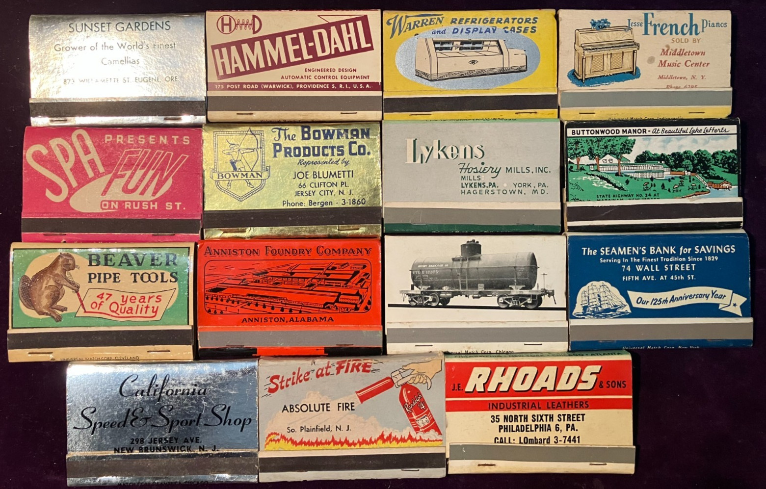 22 Vintage Strike on Front Unstruck Matchbooks 40 & 28 Sticks