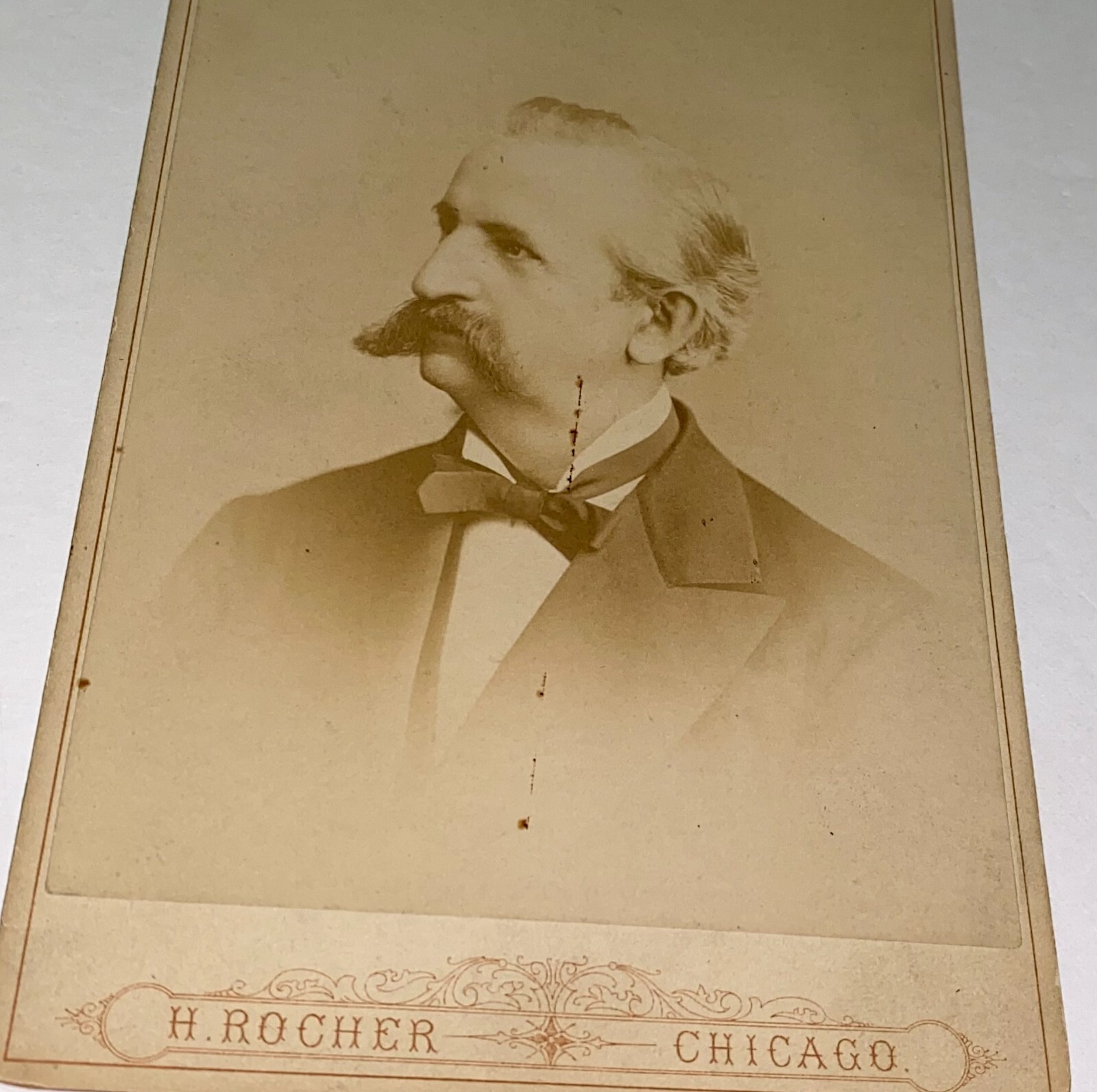 Rare Antique ID'd Chicago Lumber Tycoon Col. Uri Balcom Cabinet Photo Illinois