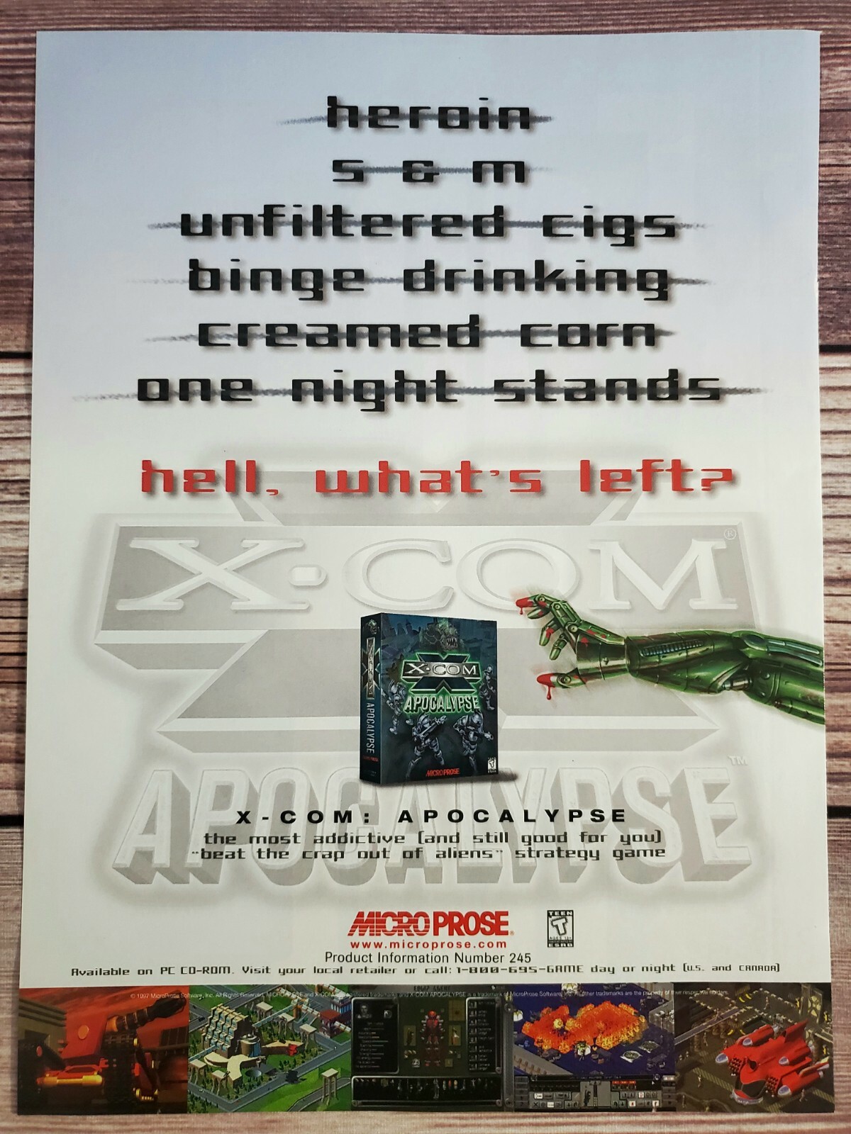 X-Com Apocalypse PC Game 1997 Vintage Big Box Promo Ad Art Print Poster