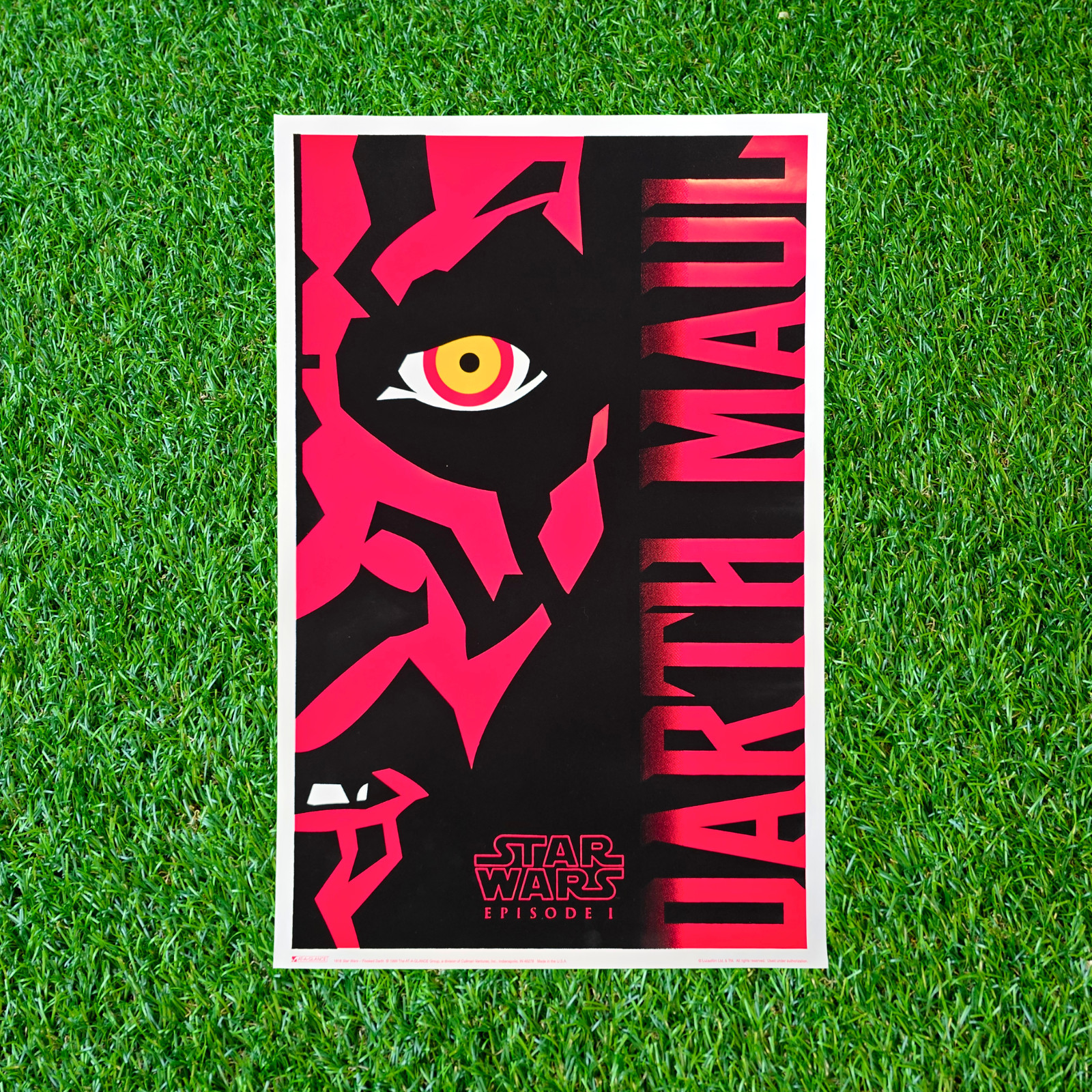Darth Maul 1999 Star Wars Poster Flocked Black Light NOS #1818 Rare 