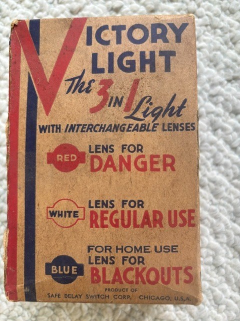 Vintage Antique World War II Victory Light 3 in 1 Flashlight, With Original Box