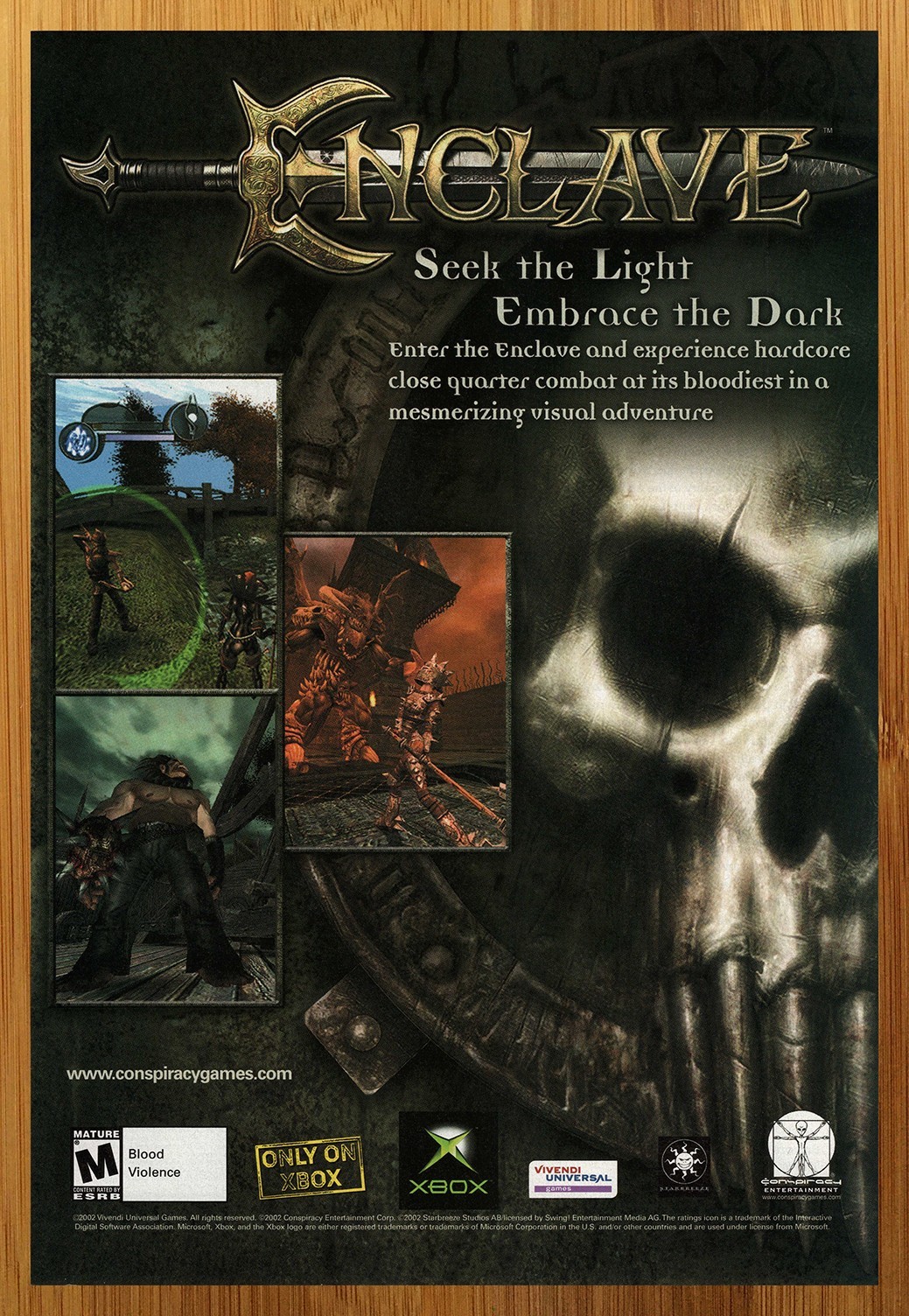 2002 Enclave Xbox Vintage Print Ad/Poster Authentic Fantasy Video Game Promo Art