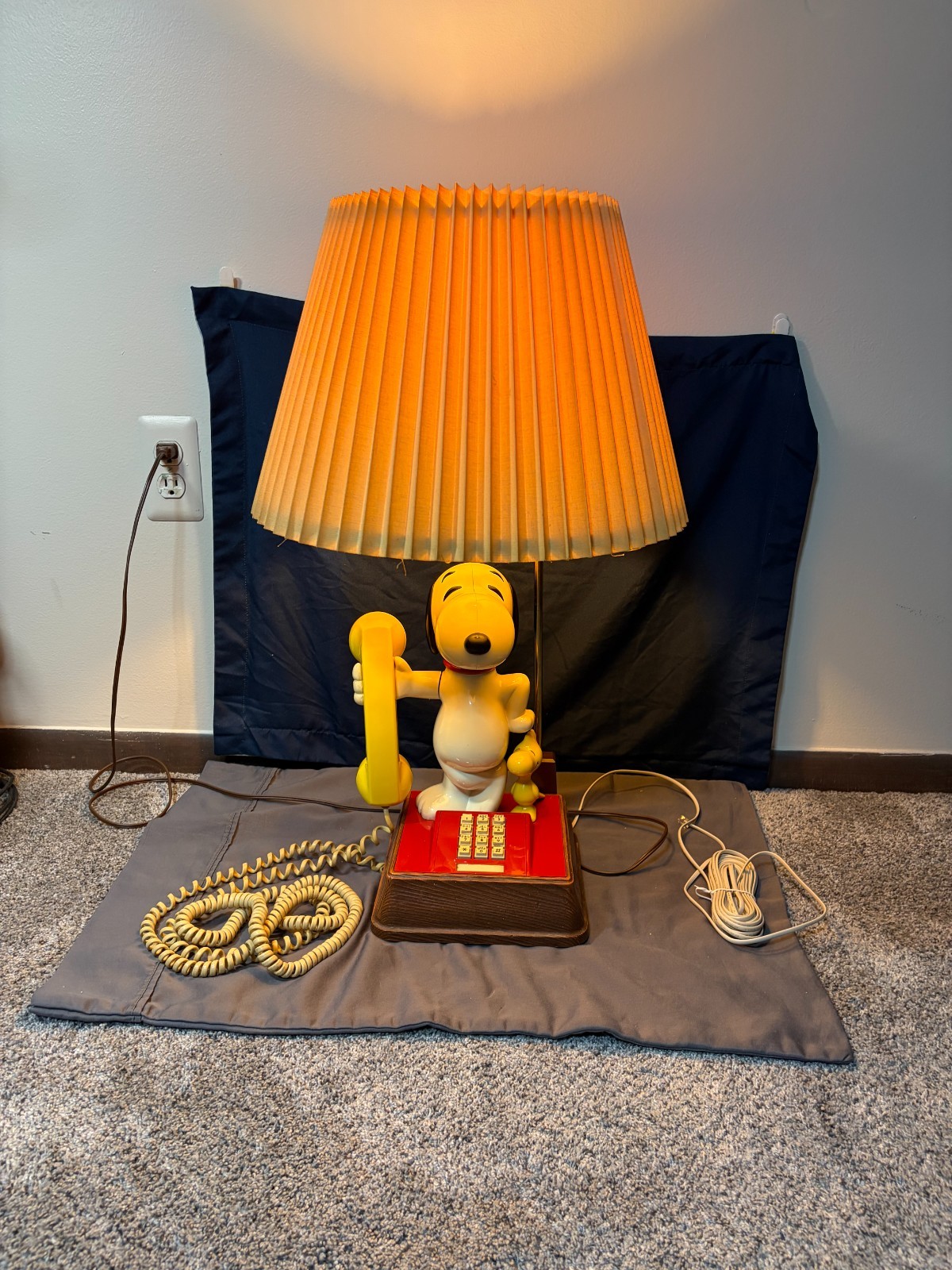 Vintage 1970's Snoopy Woodstock Lamp Telephone TESTED WORKS