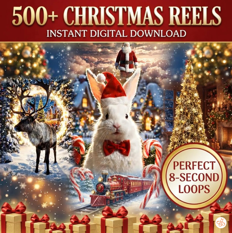VIRTUAL SANTA - 500+ Christmas Reels Bundle | 8-Second Holiday Loops - on USB